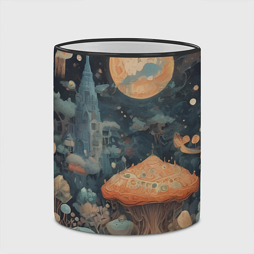 Кружка цветная Сказочная абстракция / 3D-Черный кант – фото 2