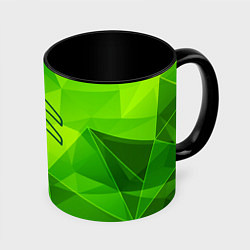 Кружка 3D Citroen green poly, цвет: 3D-белый + черный