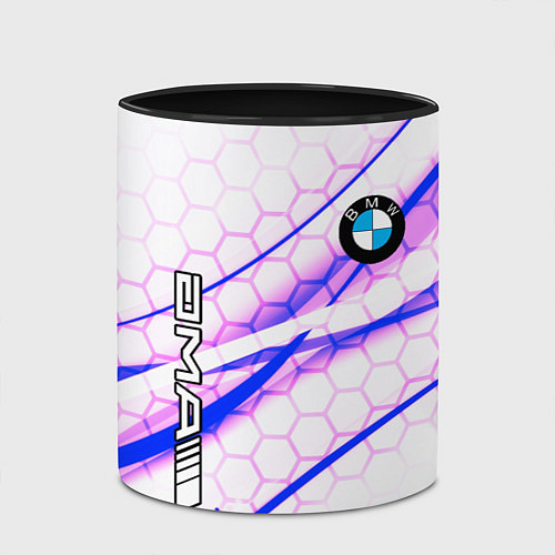 Кружка цветная BMW спортивный стиль / 3D-Белый + черный – фото 2