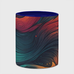 Кружка 3D Эбру теплая абстракция, цвет: 3D-белый + синий — фото 2