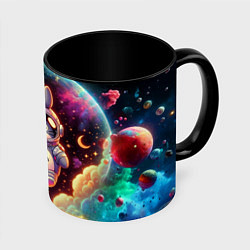 Кружка 3D Тоторо в открытом космосе - нейроарт, цвет: 3D-белый + черный