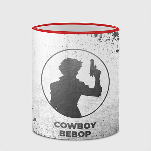 Кружка цветная Cowboy Bebop - white gradient / 3D-Красный кант – фото 2