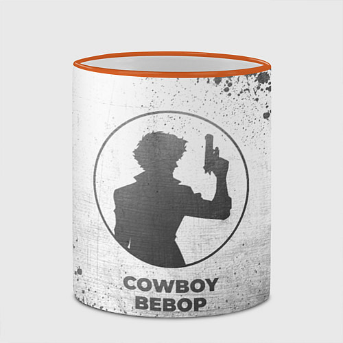 Кружка цветная Cowboy Bebop - white gradient / 3D-Оранжевый кант – фото 2