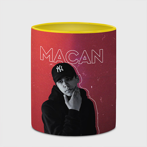 Кружка цветная Макан - певец / 3D-Белый + желтый – фото 2