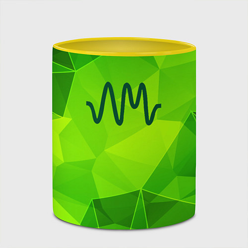 Кружка цветная Arctic Monkeys green poly / 3D-Белый + желтый – фото 2
