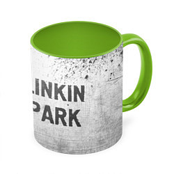 Кружка 3D Linkin Park - white gradient по-горизонтали, цвет: 3D-белый + светло-зеленый