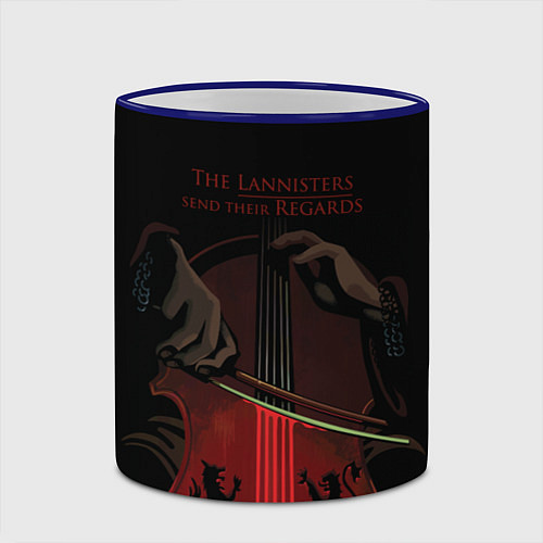 Кружка цветная The Lannister send their Regards game of thrones / 3D-Синий кант – фото 2
