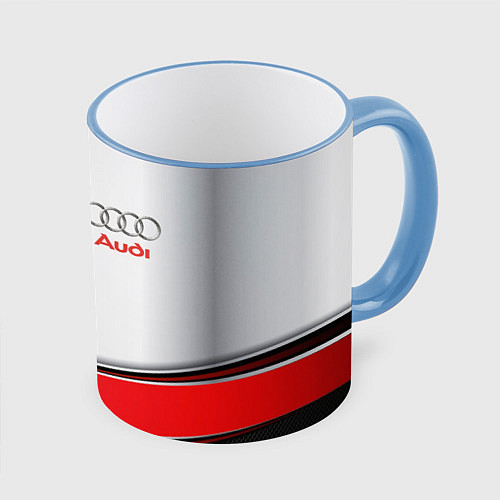 Кружка цветная AUDI auto car / 3D-Небесно-голубой кант – фото 1