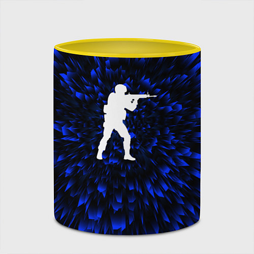 Кружка цветная Counter Strike blue energy / 3D-Белый + желтый – фото 2