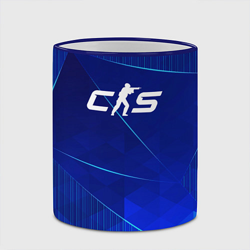 Кружка цветная Counter-Strike 2 blue poly / 3D-Синий кант – фото 2