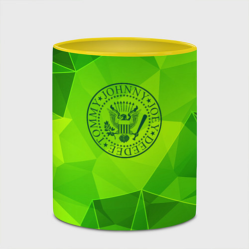 Кружка цветная Ramones green poly / 3D-Белый + желтый – фото 2