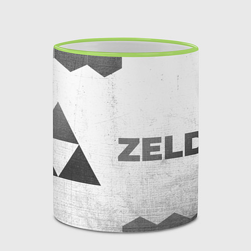 Кружка цветная Zelda - white gradient по-горизонтали / 3D-Светло-зеленый кант – фото 2