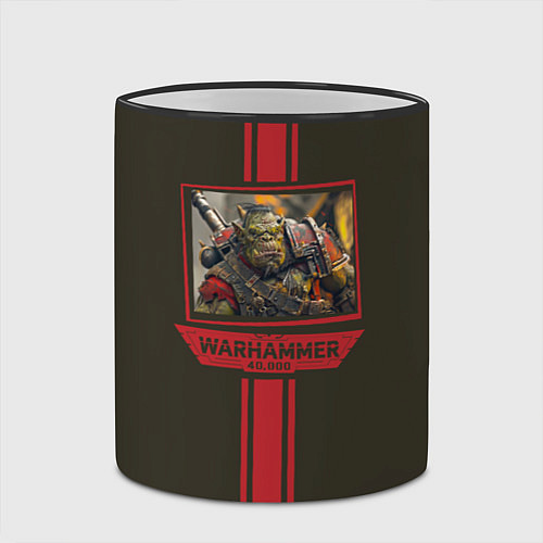 Кружка цветная Орк воин Warhammer / 3D-Черный кант – фото 2