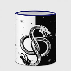 Кружка 3D Инь янь - змеи, цвет: 3D-синий кант — фото 2