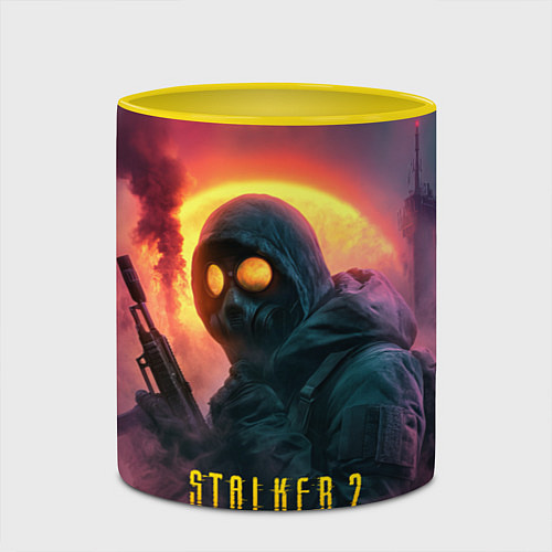 Кружка цветная Stalker 2 радиоактивный фон / 3D-Белый + желтый – фото 2