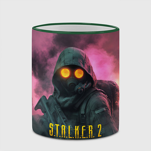 Кружка цветная Stalker 2 радиоактивный дым / 3D-Зеленый кант – фото 2