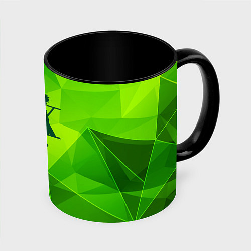 Кружка цветная Hunter x Hunter green poly / 3D-Белый + черный – фото 1