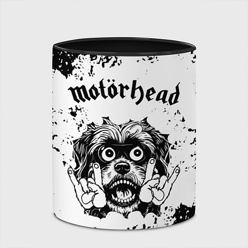 Кружка цветная Motorhead - рок пес / 3D-Белый + черный – фото 2