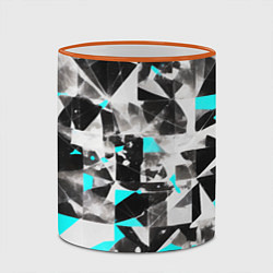 Кружка 3D Black and blue abstraction on a white background, цвет: 3D-оранжевый кант — фото 2