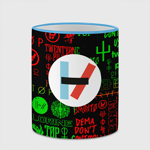 Кружка цветная Twenty one pilots music steel / 3D-Небесно-голубой кант – фото 2