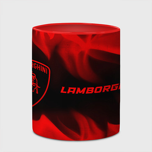 Кружка цветная Lamborghini - red gradient по-горизонтали / 3D-Белый + красный – фото 2