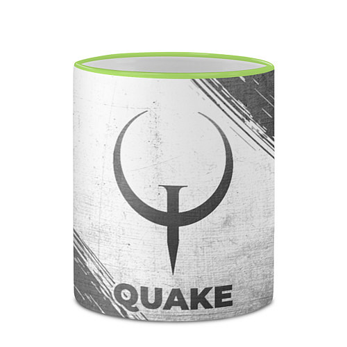 Кружка цветная Quake - white gradient / 3D-Светло-зеленый кант – фото 2