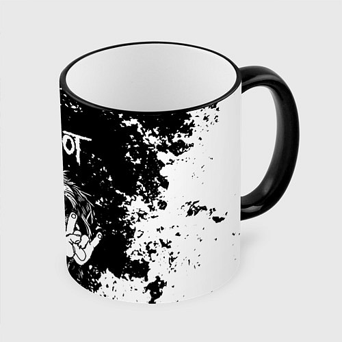Кружка цветная Slipknot рок пес / 3D-Черный кант – фото 1