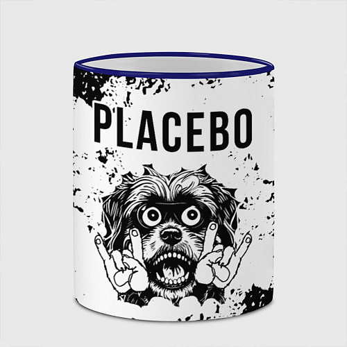 Кружка цветная Placebo - рок пес / 3D-Синий кант – фото 2