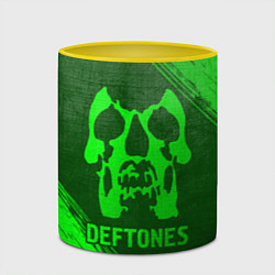 Кружка 3D Deftones - green gradient, цвет: 3D-белый + желтый — фото 2