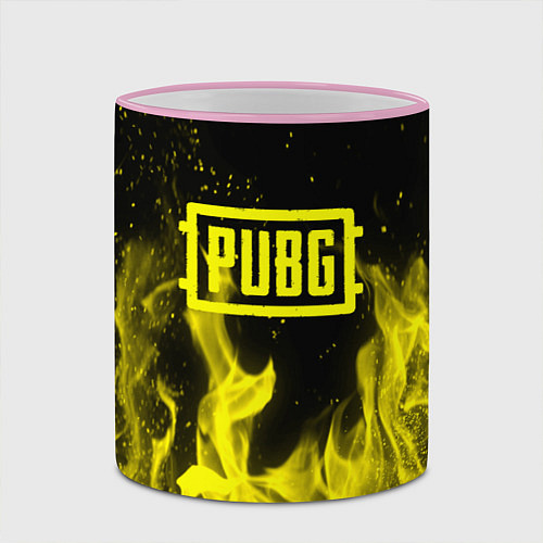 Кружка цветная PUBG fire yellow / 3D-Розовый кант – фото 2