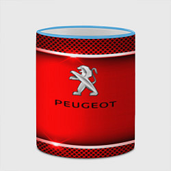 Кружка 3D Peugeot metal steel, цвет: 3D-небесно-голубой кант — фото 2