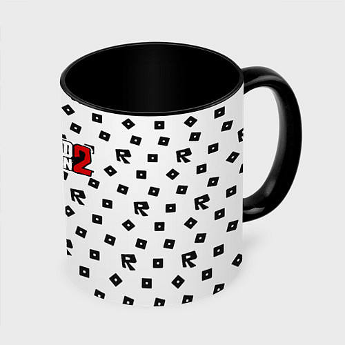 Кружка цветная Red Dead Redemption 2 pattern / 3D-Белый + черный – фото 1