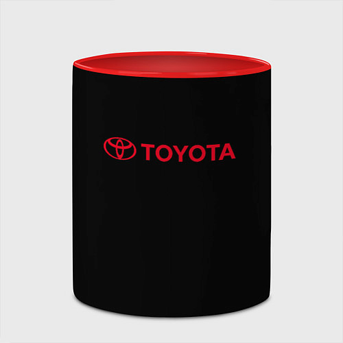 Кружка цветная Toyota red logo auto / 3D-Белый + красный – фото 2