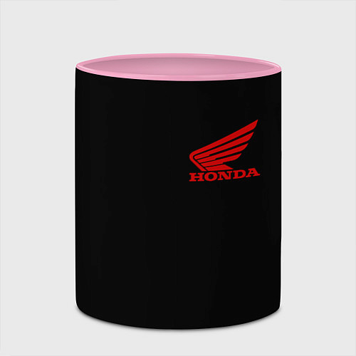 Кружка цветная Honda red logo auto steel / 3D-Белый + розовый – фото 2