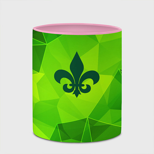 Кружка цветная Saints Row green poly / 3D-Белый + розовый – фото 2