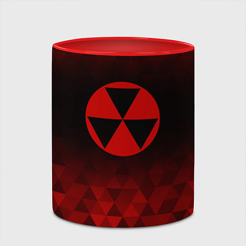 Кружка цветная Fallout red poly / 3D-Белый + красный – фото 2