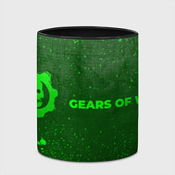 Кружка 3D Gears of War - green gradient по-горизонтали, цвет: 3D-белый + черный — фото 2