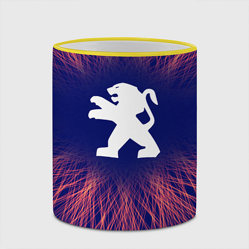 Кружка цветная Peugeot red energy / 3D-Желтый кант – фото 2