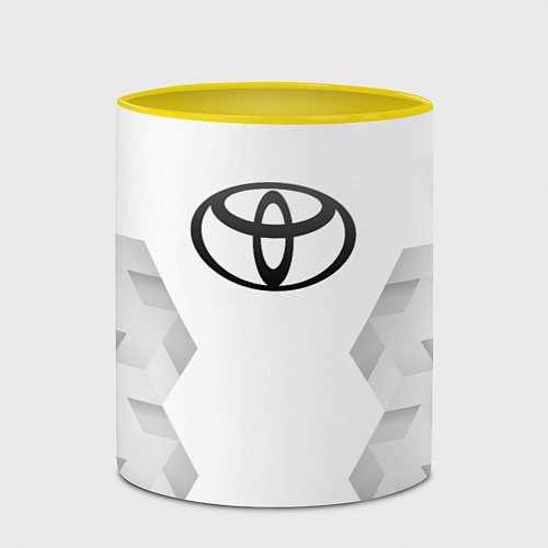 Кружка цветная Toyota white poly / 3D-Белый + желтый – фото 2