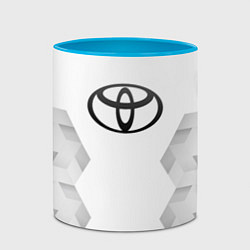 Кружка 3D Toyota white poly, цвет: 3D-белый + небесно-голубой — фото 2