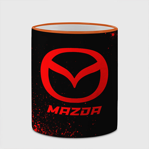 Кружка цветная Mazda - red gradient / 3D-Оранжевый кант – фото 2