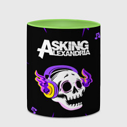 Кружка 3D Asking Alexandria неоновый череп, цвет: 3D-белый + светло-зеленый — фото 2