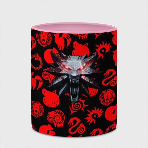 Кружка цветная The Witcher anime pattern / 3D-Белый + розовый – фото 2