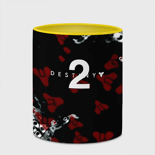 Кружка цветная Destiny 2 logo game / 3D-Белый + желтый – фото 2