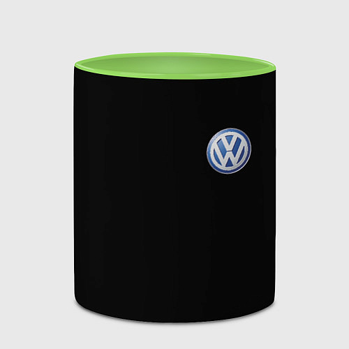 Кружка цветная Volkswagen logo auto / 3D-Белый + светло-зеленый – фото 2
