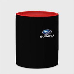 Кружка 3D Subaru logo auto, цвет: 3D-белый + красный — фото 2