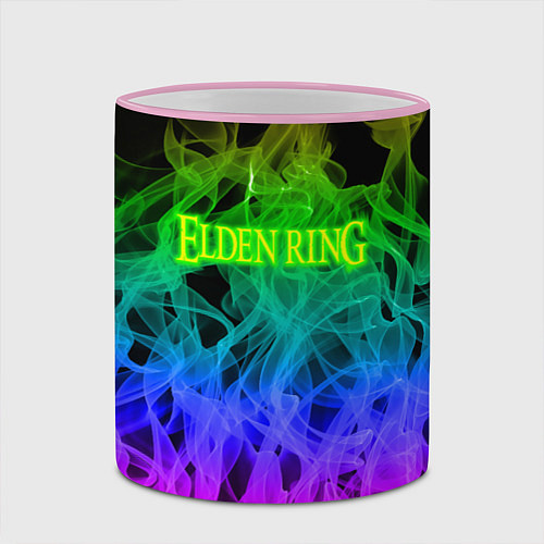 Кружка цветная Elden ring flame / 3D-Розовый кант – фото 2