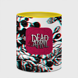 Кружка 3D Dead by april rose glitch, цвет: 3D-белый + желтый — фото 2