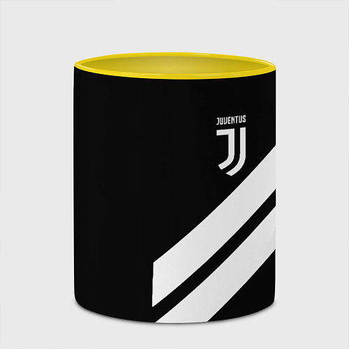 Кружка цветная Juventus line white / 3D-Белый + желтый – фото 2