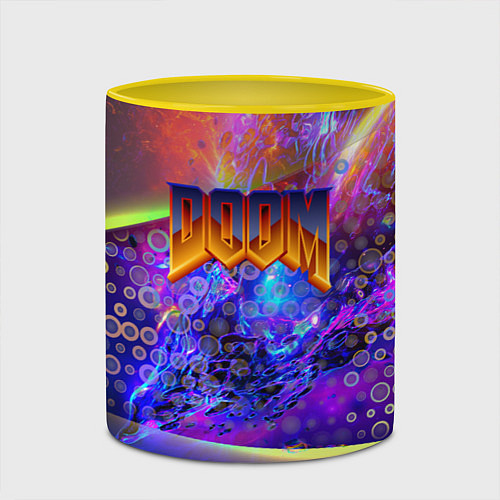 Кружка цветная Doom abstraction mars / 3D-Белый + желтый – фото 2